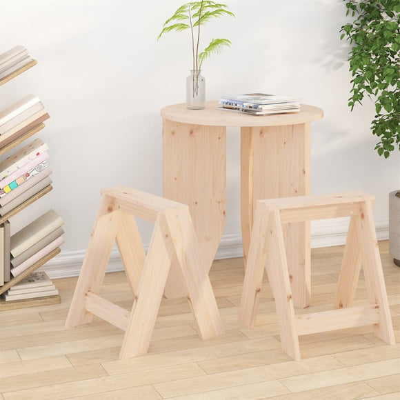 NNEVL Stools 2 pcs 40x40x45 cm Solid Wood Pine