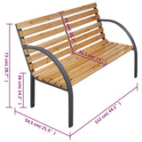 NNEVL Garden Bench 112 cm Solid Wood Fir