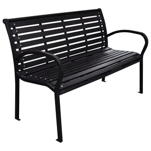 NNEVL Garden Bench Black 116 cm Steel and WPC