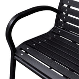 NNEVL Garden Bench Black 116 cm Steel and WPC