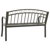 NNEVL Garden Bench with Table Grey 120 cm Steel