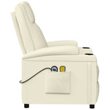 NNEVL Stand up Massage Recliner Chair Cream White Faux Leather