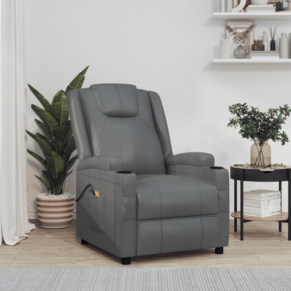 NNEVL Stand up Massage Reclining Chair Anthracite Faux Leather