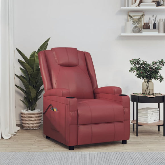 NNEVL Stand up Massage Chair Wine Red Faux Leather