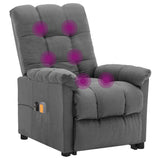 NNEVL Stand up Massage Recliner Chair Light Grey Fabric