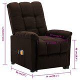 NNEVL Stand up Massage Recliner Chair Dark Brown Fabric