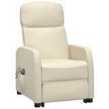 NNEVL Stand up Massage Reclining Chair Cream Faux Leather
