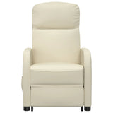 NNEVL Stand up Massage Reclining Chair Cream Faux Leather