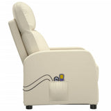 NNEVL Stand up Massage Reclining Chair Cream Faux Leather