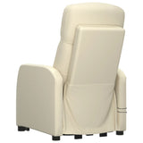 NNEVL Stand up Massage Reclining Chair Cream Faux Leather