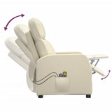 NNEVL Stand up Massage Reclining Chair Cream Faux Leather