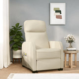 NNEVL Stand up Massage Reclining Chair Cream Faux Leather