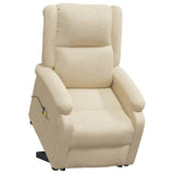 NNEVL Stand up Massage Recliner Chair Cream Fabric