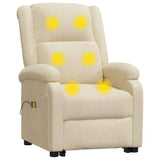 NNEVL Stand up Massage Recliner Chair Cream Fabric