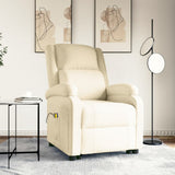 NNEVL Stand up Massage Recliner Chair Cream Fabric
