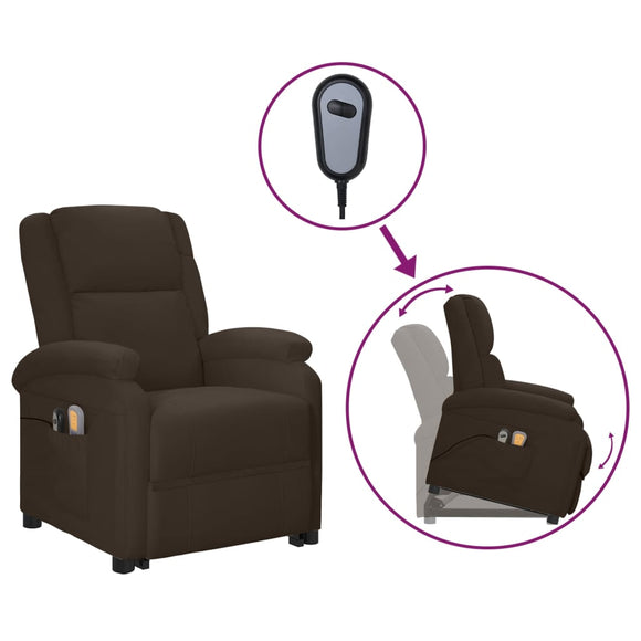 NNEVL Electric Stand Up Massage Chair Brown Faux Leather