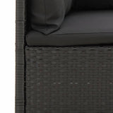 NNEVL 2 Piece Garden Lounge Set with Cushions Black Poly Rattan