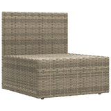 NNEVL Garden Middle Sofa with Cushions Grey Poly Rattan