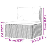 NNEVL Garden Middle Sofa with Cushions Grey Poly Rattan