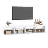 NNEVL TV Cabinet with LED Lights White 240x35x40 cm