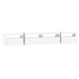 NNEVL TV Cabinet with LED Lights White 240x35x40 cm