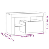 NNEVL Bedside Cabinets 2 pcs with LED Lights White 70x36.5x40 cm