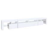 NNEVL TV Cabinet with LED Lights White 260x36.5x40 cm