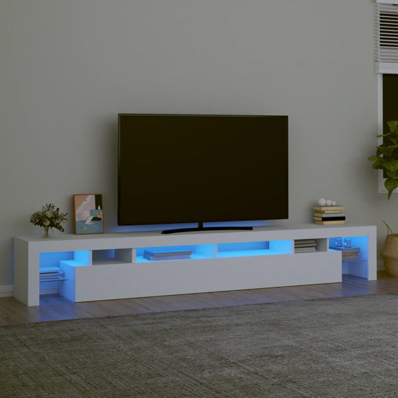 NNEVL TV Cabinet with LED Lights White 260x36.5x40 cm