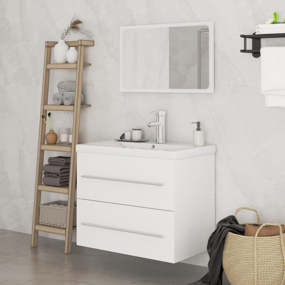NNEVL 3 Piece Bathroom Furniture Set White