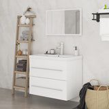 NNEVL 3 Piece Bathroom Furniture Set White