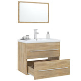 NNEVL 3 Piece Bathroom Furniture Set Sonoma Oak