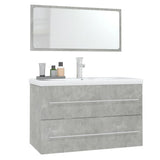 NNEVL 3 Piece Bathroom Furniture Set Concrete Grey