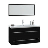 NNEVL 3 Piece Bathroom Furniture Set Black