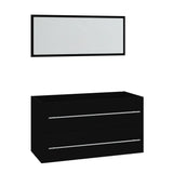 NNEVL 3 Piece Bathroom Furniture Set Black