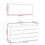 NNEVL 3 Piece Bathroom Furniture Set Black