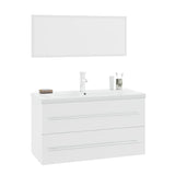 NNEVL 3 Piece Bathroom Furniture Set High Gloss White