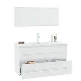 NNEVL 3 Piece Bathroom Furniture Set High Gloss White