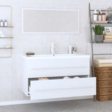 NNEVL 3 Piece Bathroom Furniture Set High Gloss White