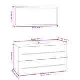 NNEVL 3 Piece Bathroom Furniture Set High Gloss White