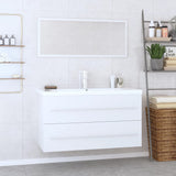 NNEVL 3 Piece Bathroom Furniture Set High Gloss White