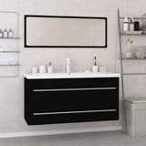NNEVL Bathroom Furniture Set Black Engineered Wood