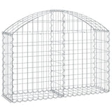 NNEVL Arched Gabion Basket 100x30x60/80 cm Galvanised Iron