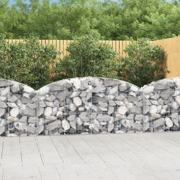 NNEVL Arched Gabion Basket 200x30x80/100 cm Galvanised Iron