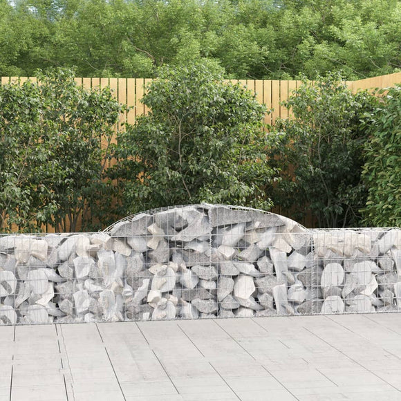 NNEVL Arched Gabion Basket 300x30x60/80 cm Galvanised Iron