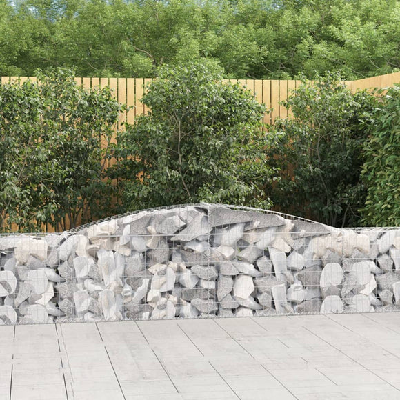 NNEVL Arched Gabion Basket 400x30x60/80 cm Galvanised Iron