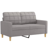 NNEVL 2-Seater Sofa with Pillows and Cushions Light Grey 120 cm Fabric
