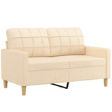 NNEVL 2-Seater Sofa with Pillows&Cushions Cream 120 cm Fabric