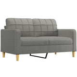 NNEVL 2-Seater Sofa with Pillows&Cushions Dark Grey 140 cm Fabric
