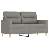 NNEVL 2-Seater Sofa with Pillows&Cushions Dark Grey 120 cm Fabric