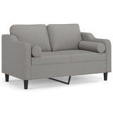 NNEVL 2-Seater Sofa with Pillows&Cushions Light Grey 120 cm Fabric